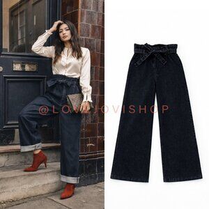 Jeans | Paperbag Wide Leg | Poleci Dark Wash | 32" Tall Inseam | Anthropologie 8